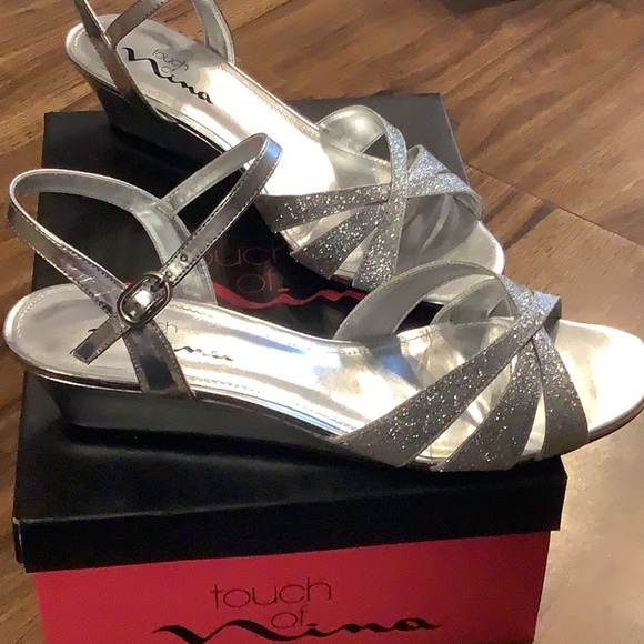 Glittery Silver Wedges - Picture 3 of 7